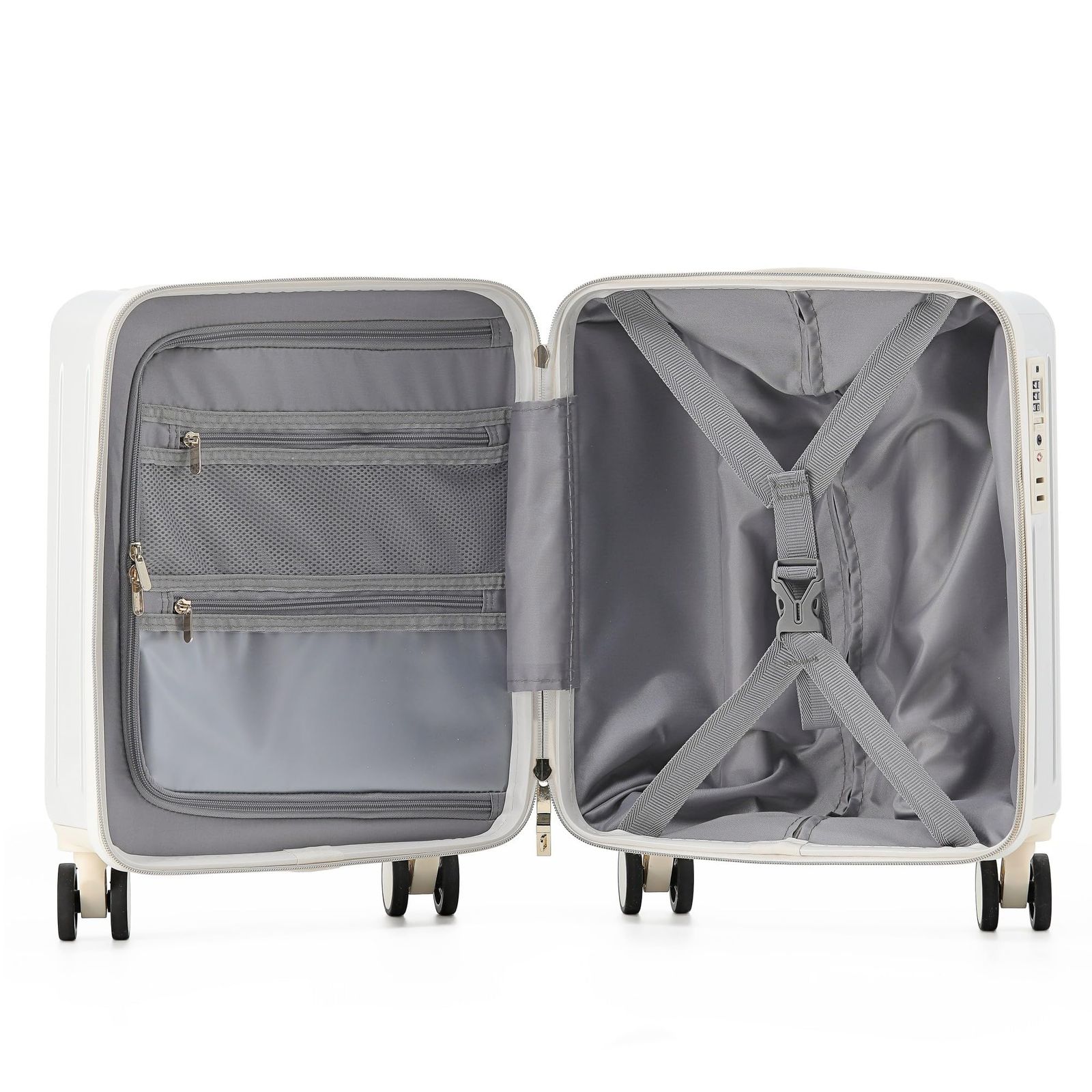 Spyplan スーツケース 機内持ち込み キャリーケース 小型 LCC対応 100 cm未満 超軽量 コインロッカーサイズ 26 L 1泊2日 耐衝撃 ファスナータイプ 静音 ダブルキャスター 360度回転 TSAロック搭載 レディース ショー