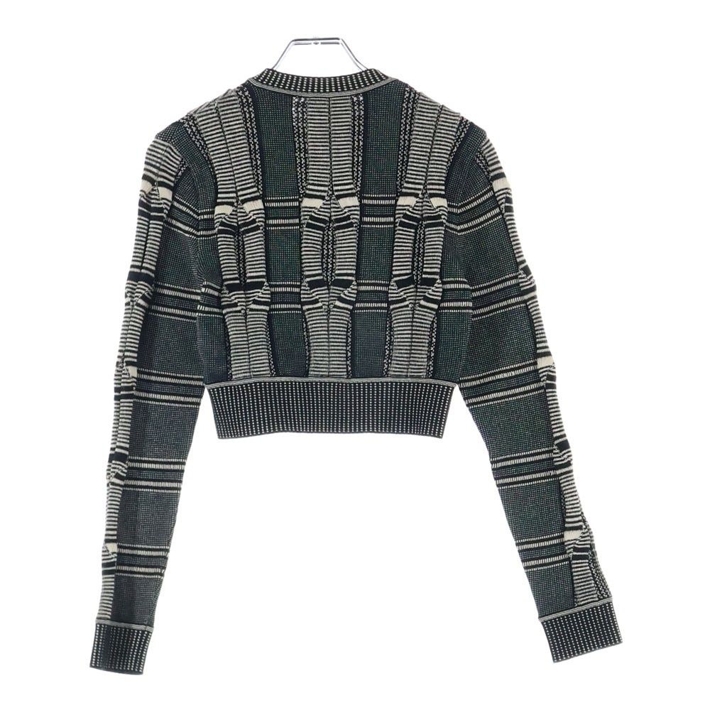 fendi レディース　ニットカーディガン　40 FENDI (フェンディ) 総柄デザイン クロップドカーディガン ブラック