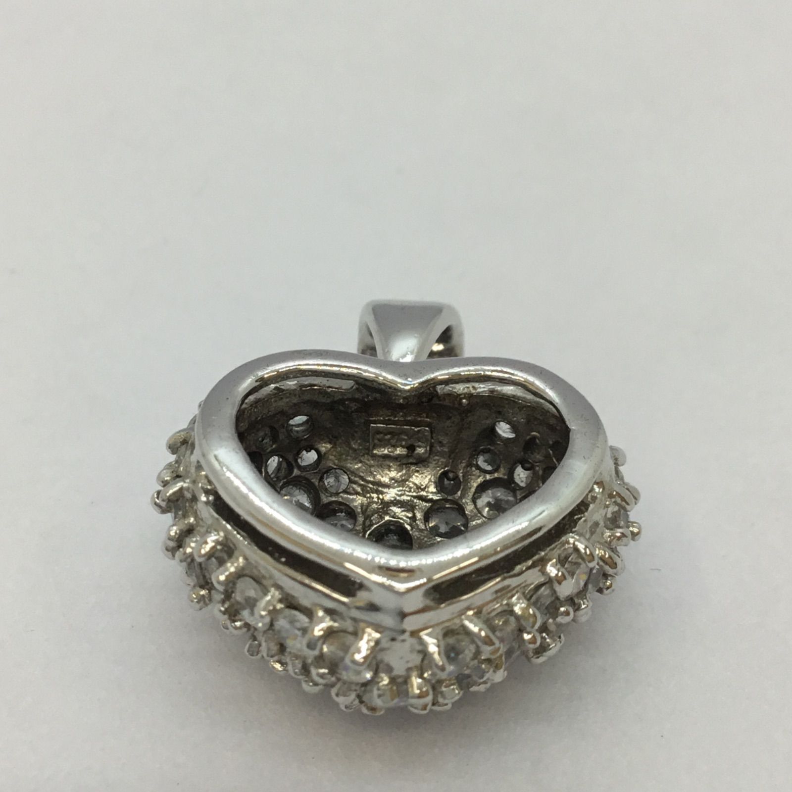 ◇美品 CZダイヤ 💎 ハート ペンダントトップ ／ シルバー925