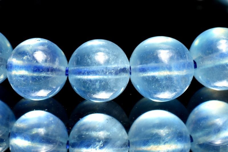 1点物】とろみシラー アクアマリン 7.5mm ブレスレット _M10127