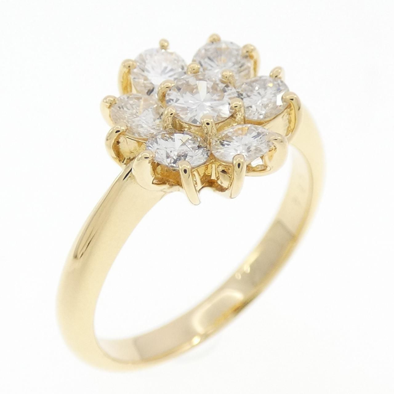 K18YG フラワー ダイヤモンド リング 0.74CT - メルカリ