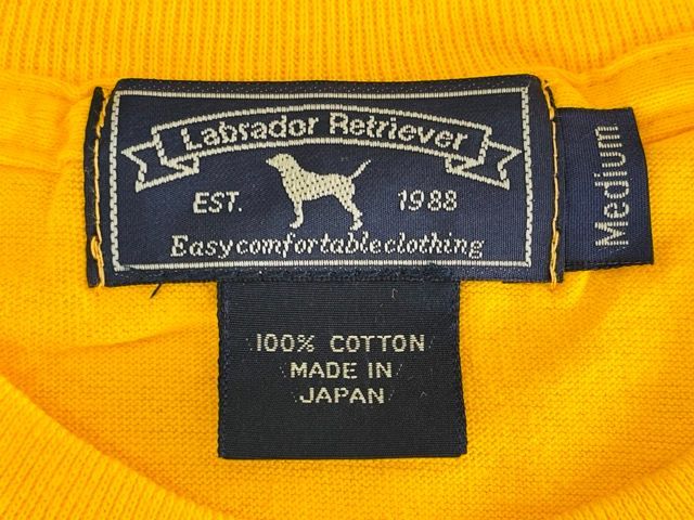 未使用保管品 Labrador Retriever ラブラドール リトリーバー コットンTシャツ Ｍサイズ イエロー系 /53230在
