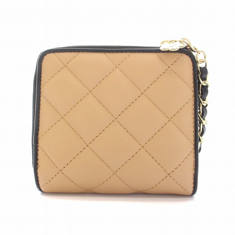 マリークワント MARY QUANT 二つ折り財布 キルティング ロゴ チェーン