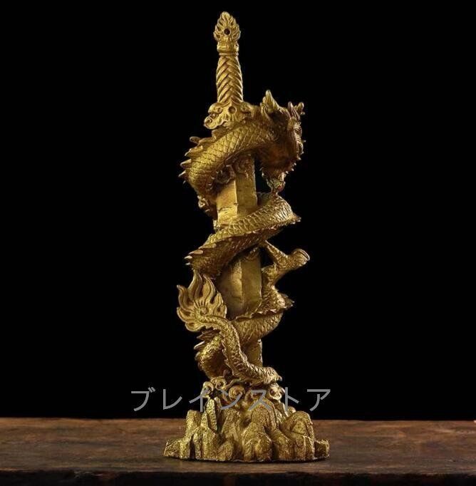 密教法具 倶利伽羅剣宝剣法剣金剛剣仏具寺院ギフト用魔除けお守りほうけん総高20CMインテリア
