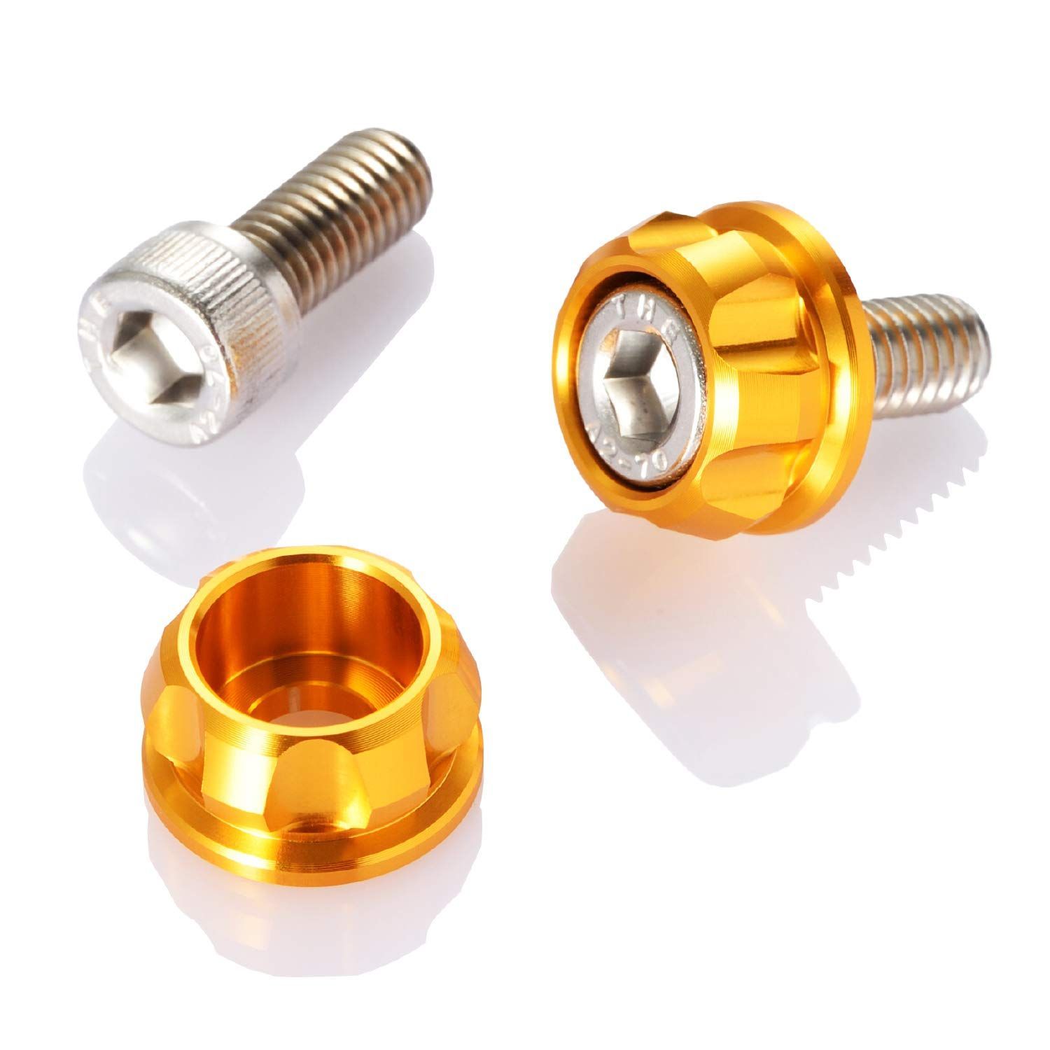 人気商品】ゴールド 2個入り ホルダーセット 91947 M6×15mm ボルト
