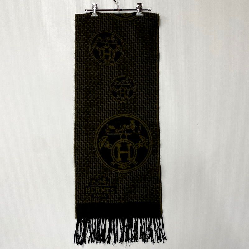エルメス　マフラー 中古品】HERMES エルメス FRINGE MUFFLER フリンジ マフラー 【183
