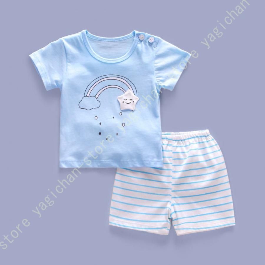 パジャマ 2点セット キッズ ルームウェア 女の子 男の子 綿100 夏 部屋着 上下セット 子供服 ベビーパジャマ 半袖 短ズボン 寝間着 柔らかい 弾力 肌着 普段着