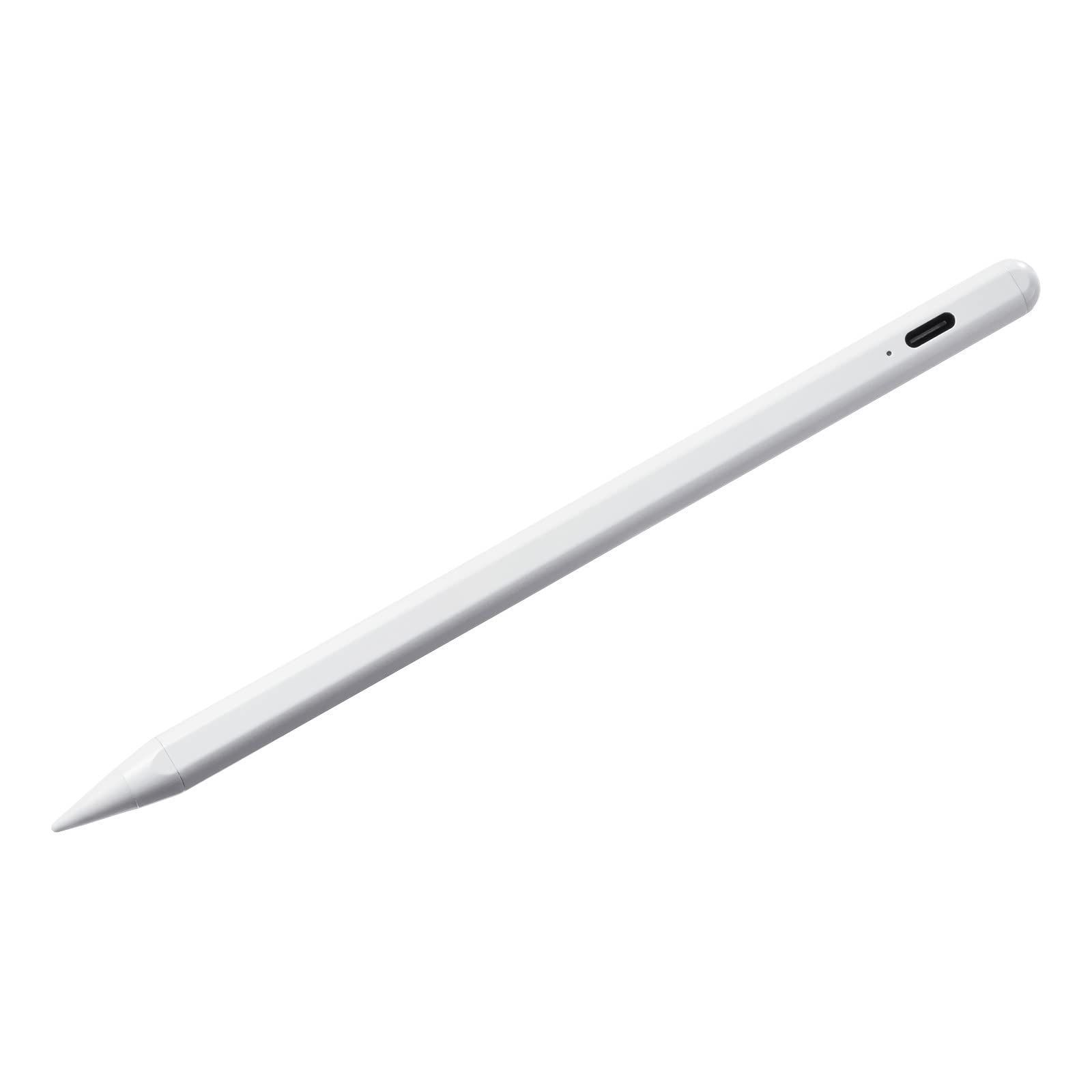 サンワサプライ Apple iPad 充電式 細タッチペン パームリジェクション対応 ホワイト PDA-PEN56W