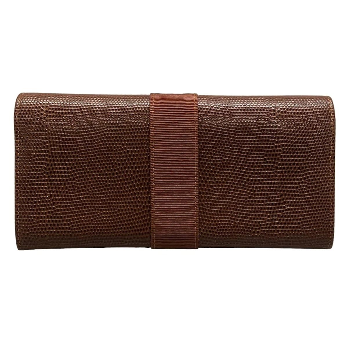 FERRAGAMO SalvatoreFerragamo サルバトーレフェラガモ 長財布 ヴァラ ダークブラウン×ゴールド 型押し加工 レザー