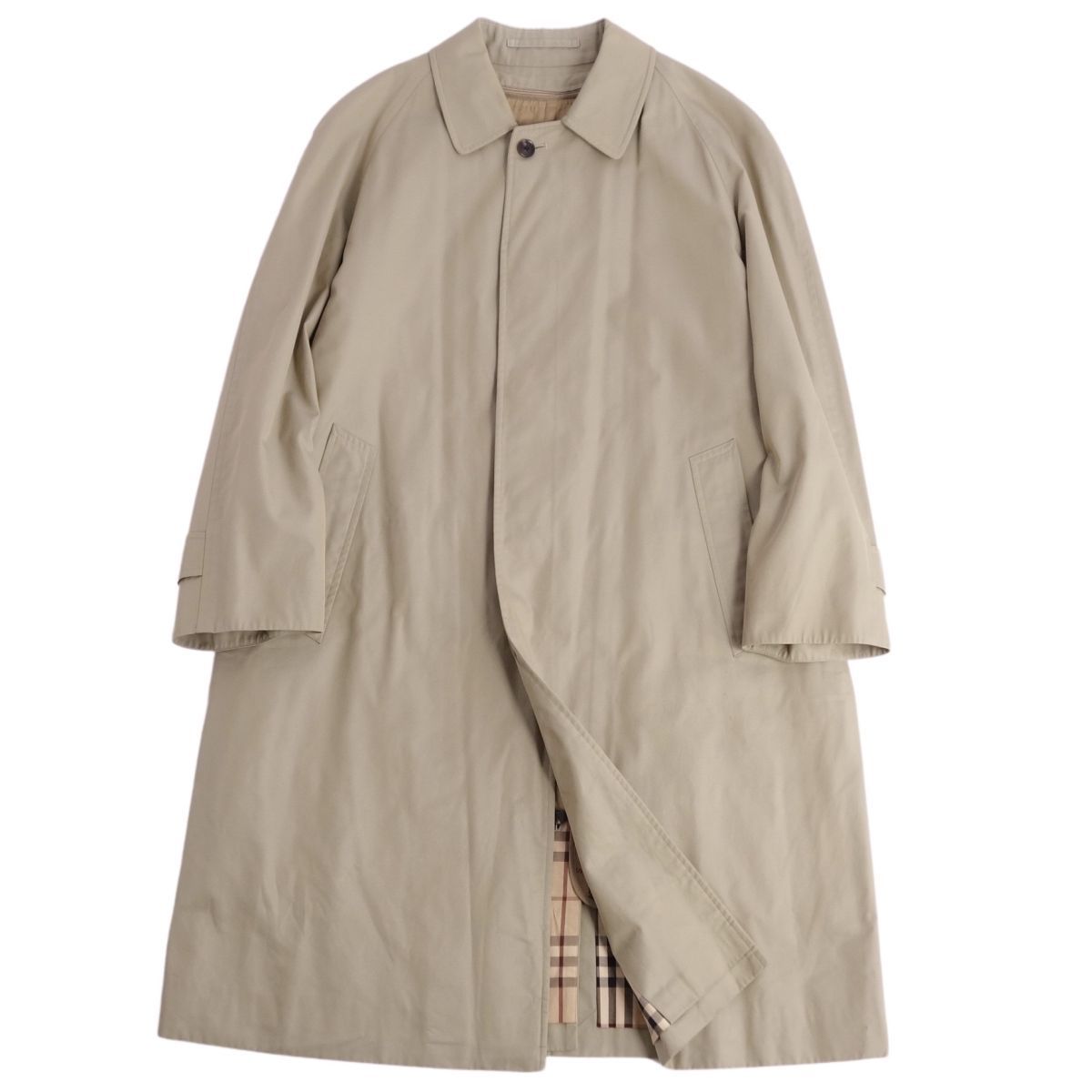 バーバリー ロンドン BURBERRY LONDON コート ステンカラーコート バルマカーンコート 裏チェック ライナー付き アウター メンズ 90-165-4(S相当) ベージュ