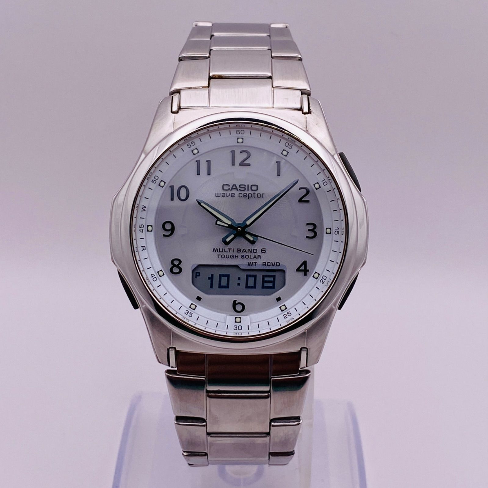 T165）良品 稼動品 CASIO カシオ 電波ソーラー Wave Ceptor ウェーブ 