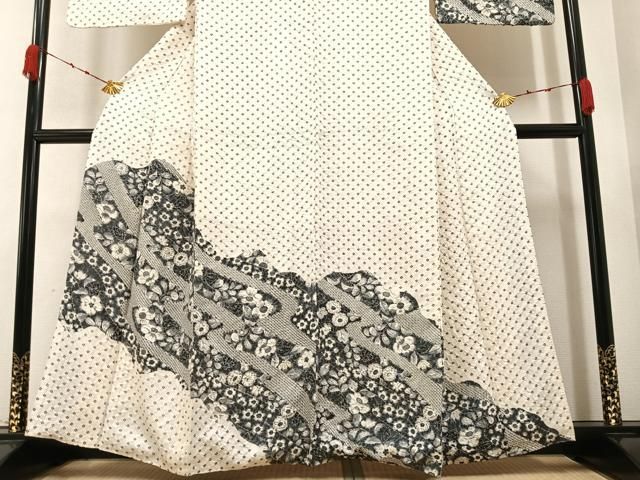 平和屋着物○訪問着 手描き 草花文 ひまわり 正絹 逸品 未使用 DAAQ2944ps