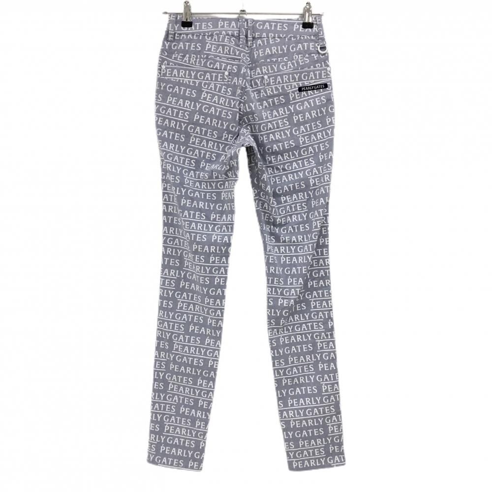 パーリーゲイツ パンツ ブルー系×白 ロゴ総柄 刺しゅうネイビー レディース 00 XS ゴルフウェア PEARLY GATES