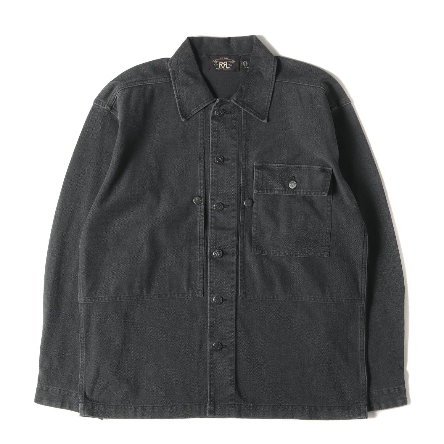 RRL ダブルアールエル ジャケット サイズ:M 18AW ヴィンテージ加工 USMC P-44 ヘリンボーンツイルジャケット ブラック 黒 アウター ブルゾン 上着 ラルフローレン【メンズ】