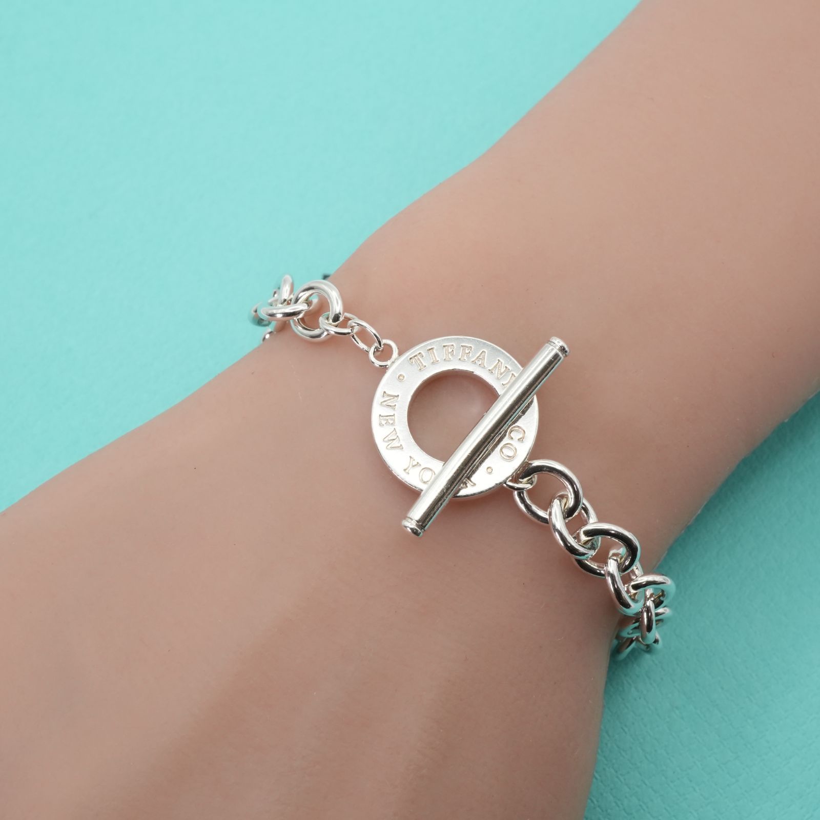 極美品 Tiffany & Coシルバーのブレスレット TIFFANY&Co. 極 美品 ティファニー ハートリンク ブレスレット