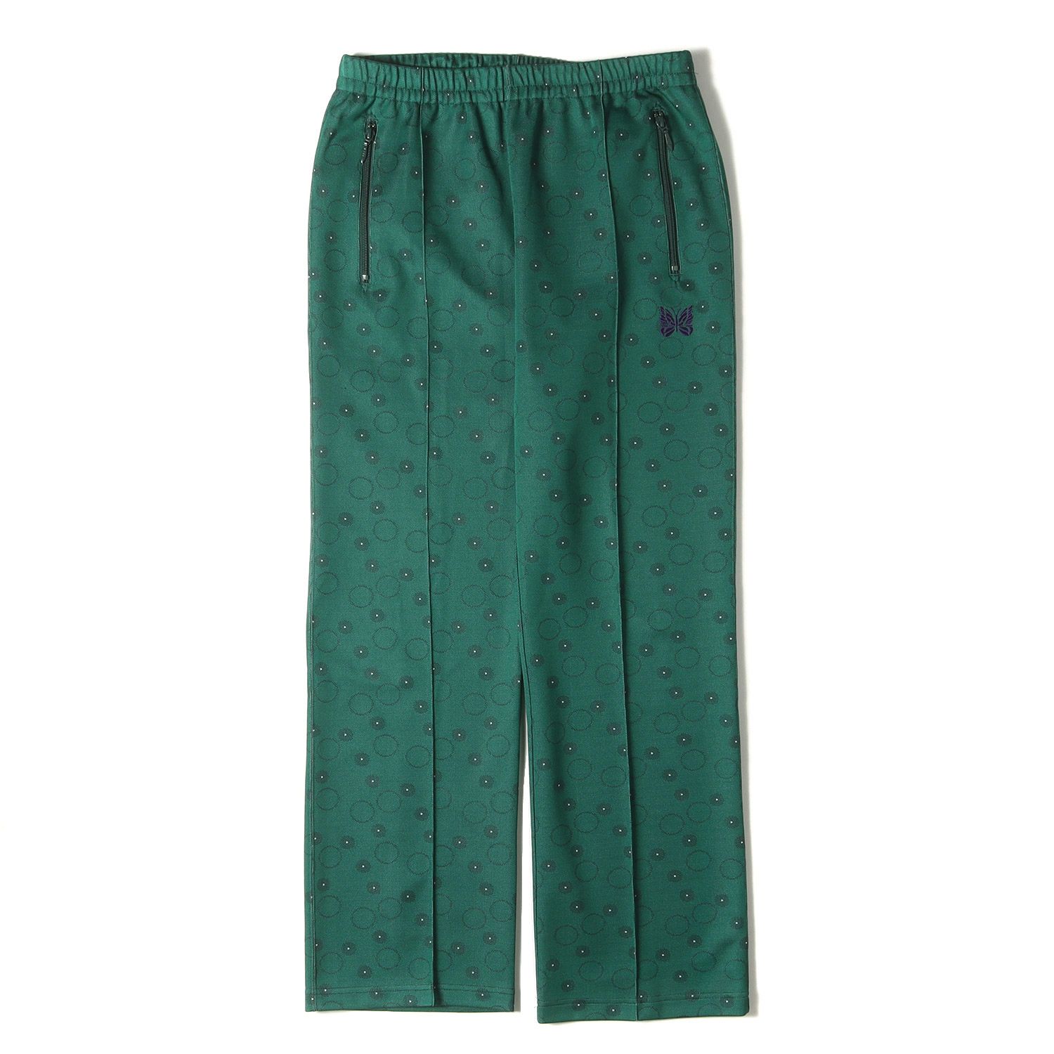 NEEDLES ニードルズ パンツ サイズ M | ジオメトリック ジャガード トラック パンツ TRACK PANT POLY JQ LQ225 | MADE IN JAPAN | グリーン | ボトムス ズボン メンズ