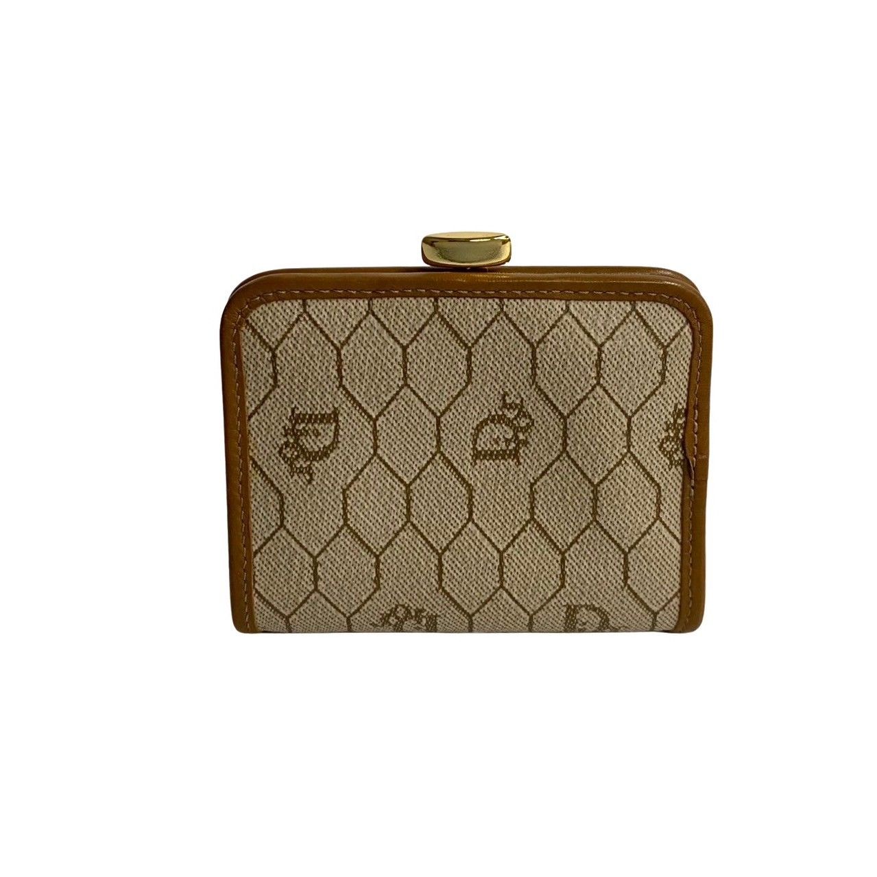 美品！Christian Dior ディオール　コインケース　がま口　ハニカム 未使用保管品 Christian Dior ディオール ハニカム ロゴ 柄