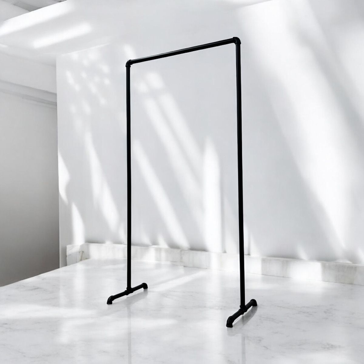 ハンガーラック ガス管 アイアン 黒 パイプ インダストリアル 収納 什器 幅80cm×高150cm