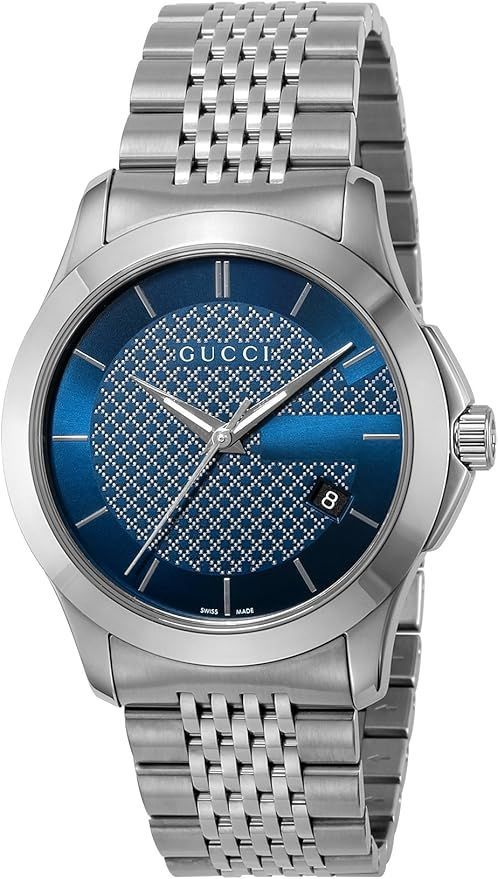 [グッチ] 腕時計 G-TIMELESS ネイビー 文字盤 ステンレススチール サファイヤガラス クォーツ 38MM YA126481 メンズ シルバー [並行輸入品]