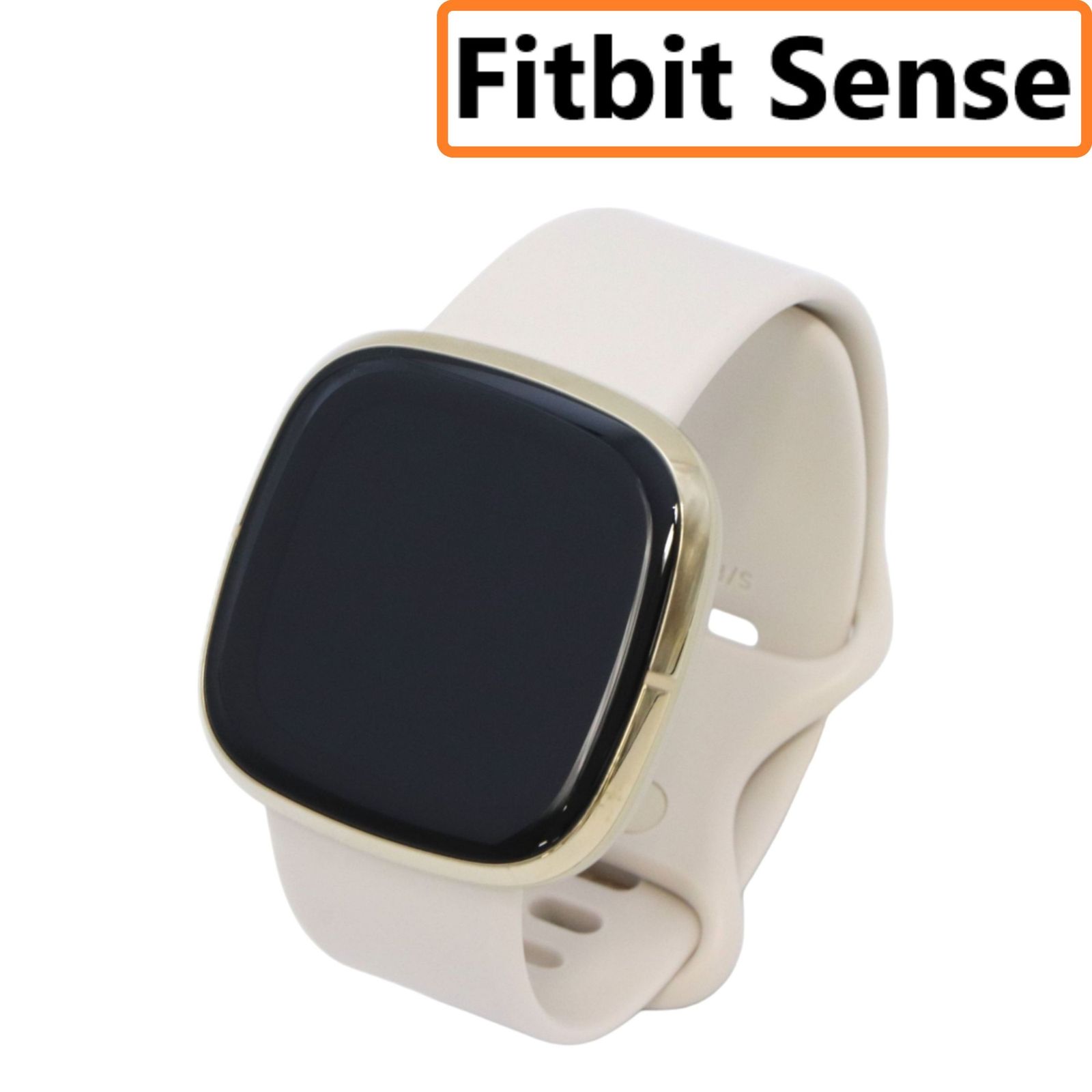 Fitbit Sense Alexa搭載|GPS搭載 スマートウォッチ Lunar White|Soft G ルナホワイト|ソフトゴールド 可 C