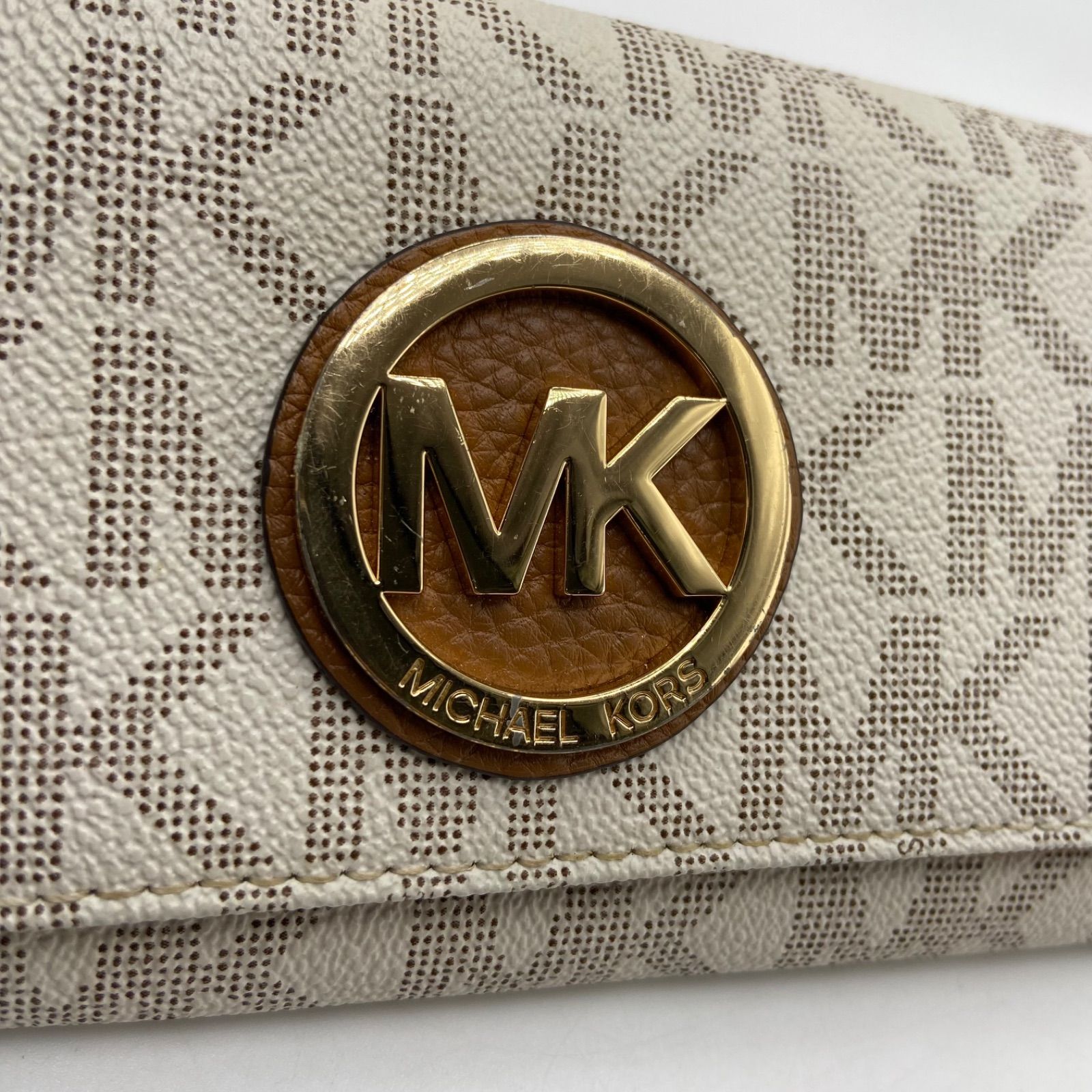 MICHAEL KORS マイケルコース 長財布 ホワイト MKロゴ モノグラム 
