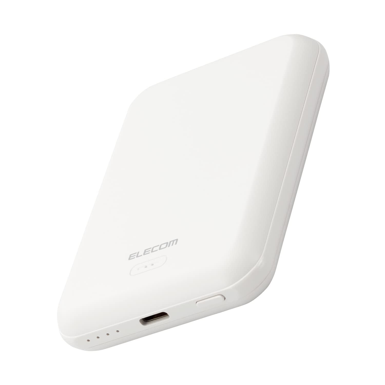 エレコム モバイルバッテリー マグネット式 ワイヤレス充電 5000mAh ワイヤレス出力(5W) Type-C出力(12W) Type-C×1ポート 【Magsafeに対応したiPhone12/13シリーズ】 ホワイト DE-C40-5000W [ホワイト]