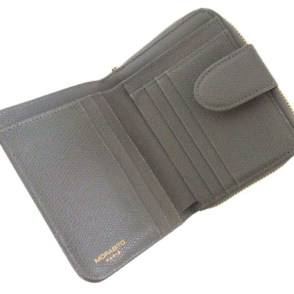 ⭐️未使用⭐️MORABITO モラビト ラウンドジップ 二つ折り財布 レザー モラビト ラウンドジップ 二つ折り財布 レザー ロゴ 紫