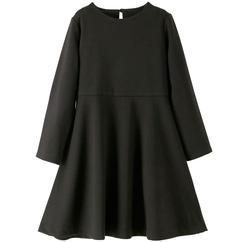 [キャサリンコテージ] ワンピース シンプルワンピース フォーマル 法事 冠婚葬祭 式服 CC0713 ガールズ ブラック・長袖[BK2J] 0