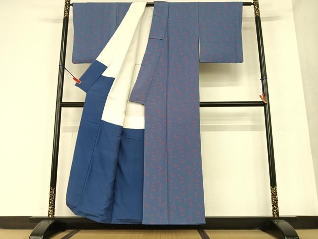 平和屋着物○世界的人形師 辻村寿三郎 ジュサブロー 小紋 舞蝶文 正絹  