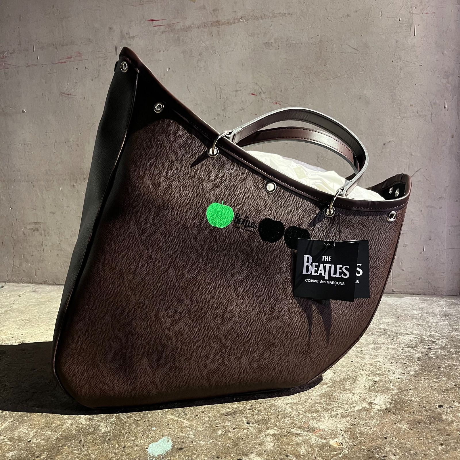コムデギャルソン ビートルズ APPLE BAG ボート トート バッグ カバン THE BEATLES COMME des GARCONS Boat Bag Green Apple ブラウン ザ