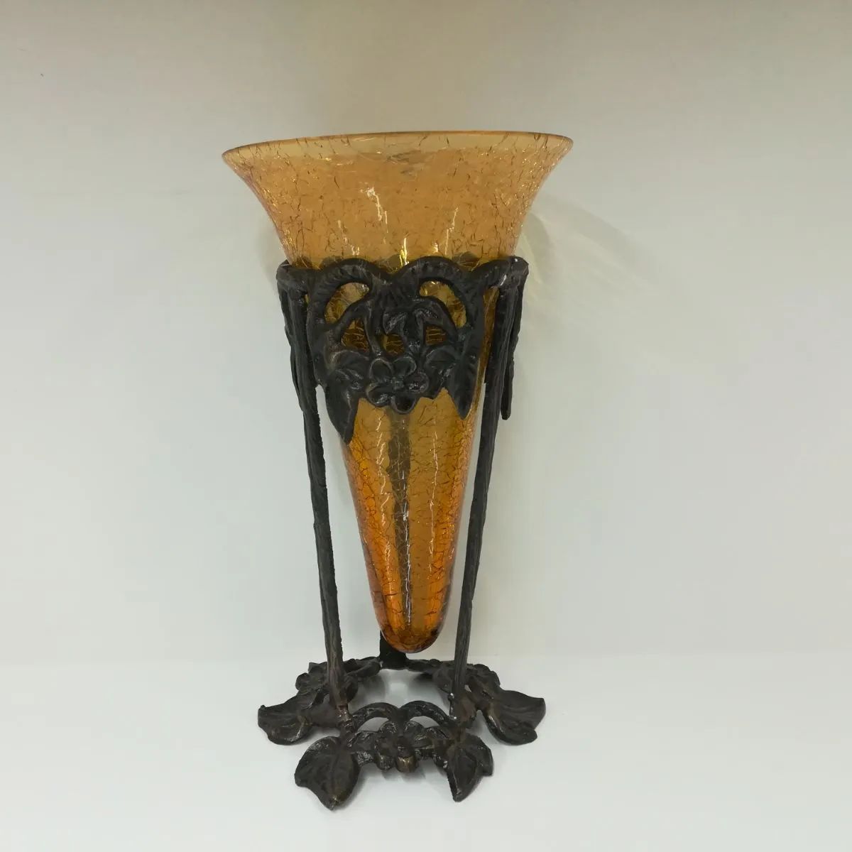 AMBER 花瓶 フラワーベース レトロ アンティーク 骨董品 美品】 AMBER