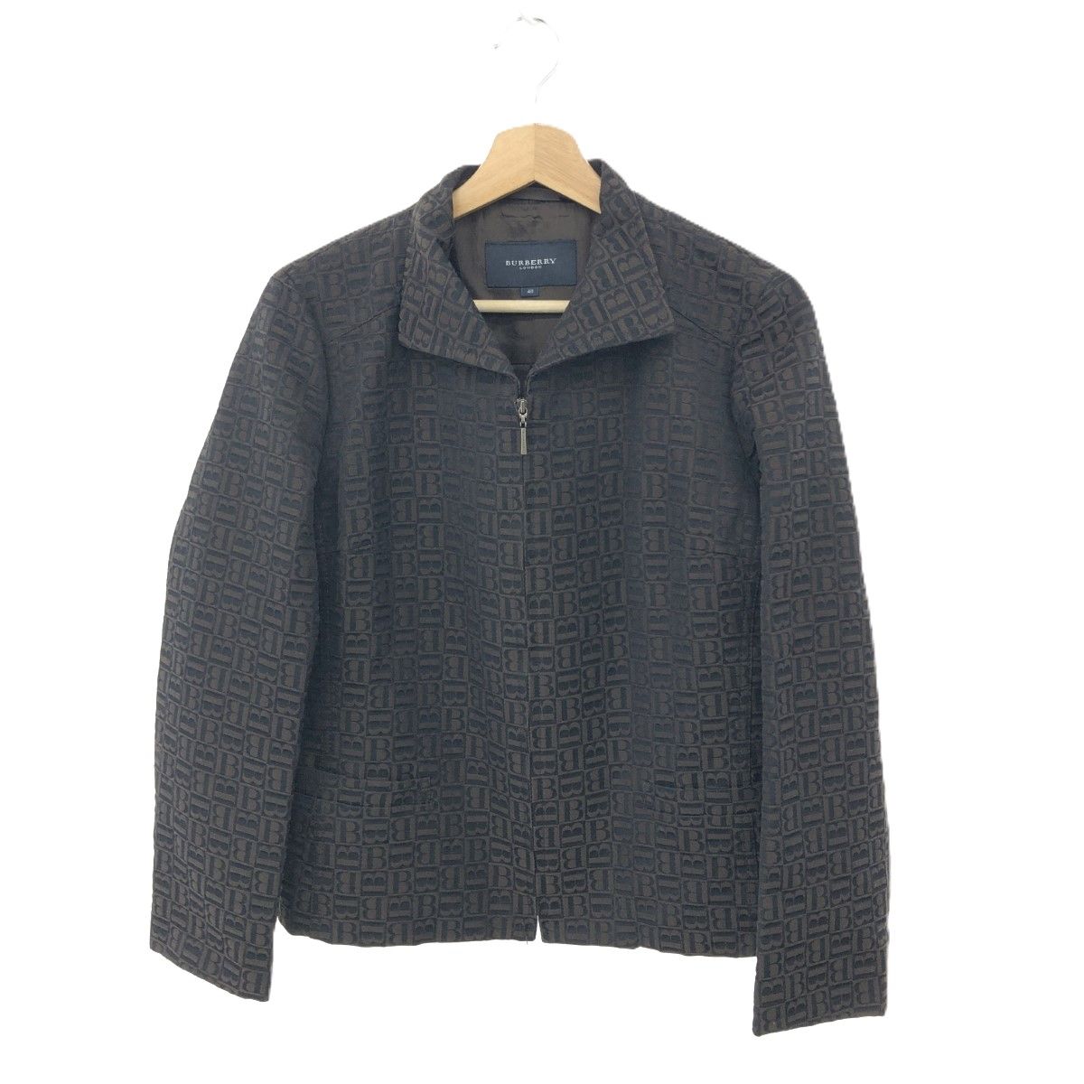 BURBERRY LONDON バーバリーロンドン ジップアップ モノグラム 総ロゴ ジャケット サイズ 40 ブラウン レディース 240001137200