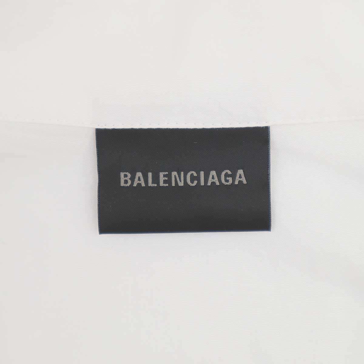 BALENCIAGA バレンシアガ 24SS ロゴ刺繍プルオーバーシャツブラウス 790838 TNM60 ホワイト 34 ITOMTZGU9AFE BALENCIAGA バレンシアガ 24SS ロゴ刺繍プルオーバーシャツ