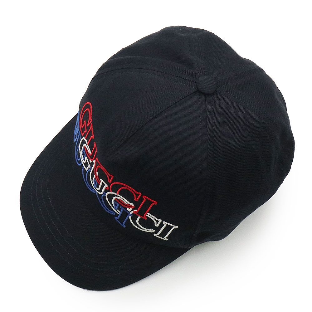 グッチ エンブロイダリー ロゴ ベースボール キャップ 帽子 L
