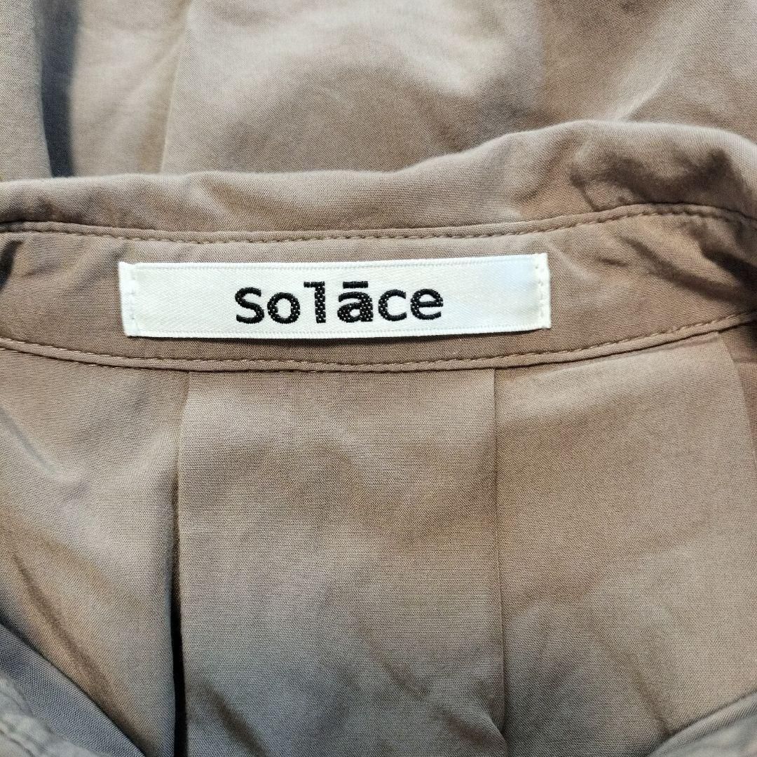 solace　ソレース　ベージュ　ブラウスシャツ　袖プリーツデザイン　フリーサイズ