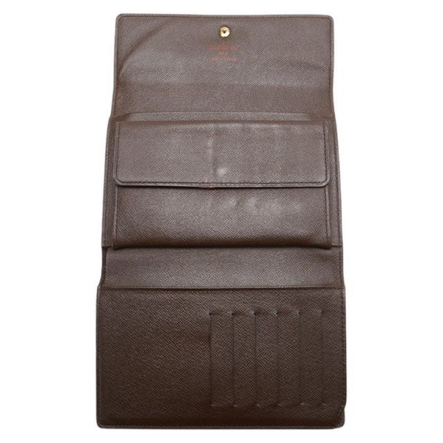 中古 ルイ ヴィトン ダミエ エベヌ ポルト トレゾール エテュイ パピエ  