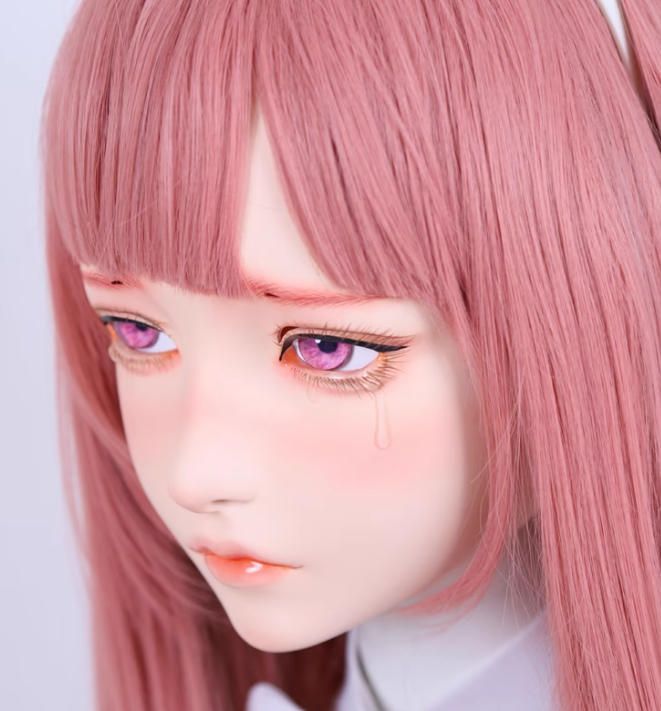 全頭マスク ロック付き NO.1188 カツラ付き フルマスク ドール ヘッドロリータ人形 コスプレ 変身 仮装 着ぐるみ 二次元美少女