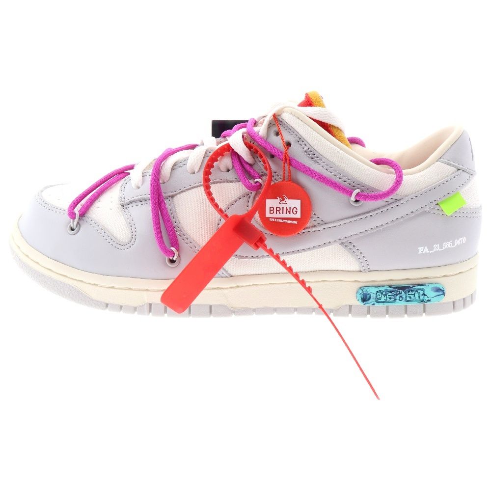 NIKE (ナイキ) ×OFF-WHITE DUNK LOW THE 50 Collection Lot 19 DM1602-101 オフホワイト ダンクロー ローカットスニーカー グレー/ホワイト US10/28cm
