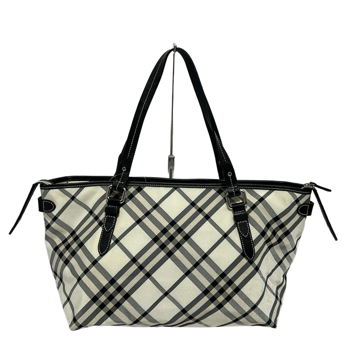 バーバリーブルーレーベル チェック ハンドバッグ ブラック