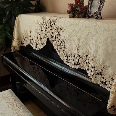 ピアノカバー アップライト トップカバー ピアノ シンプル エレガント 欧式 洋風 ピアノカバー 椅子カバー レース ハーフ 刺繍 エレガント NEXPOTALLINN_EU