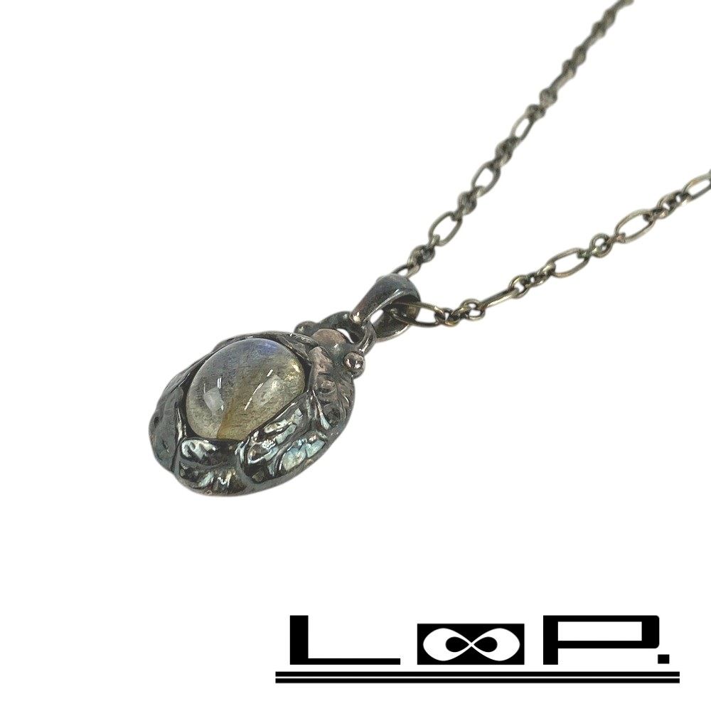 □美品□ ジョージジェンセン ラブラドライト クリア 石 ネックレス