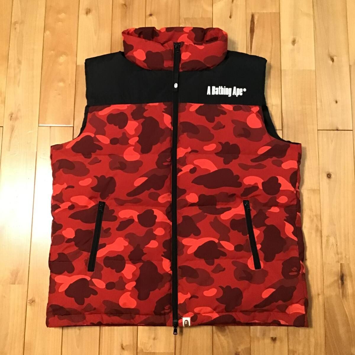 ☆XL☆ ダウン ベスト Red camo a bathing ape BAPE Puffer Down Vest エイプ ベイプ アベイシングエイプ  レッドカモ 迷彩 - メルカリ