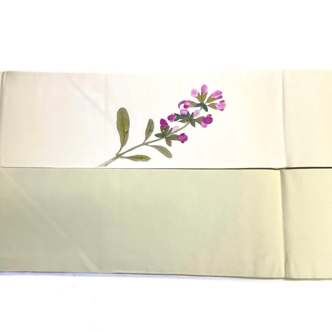 未着用 作家もの 名古屋帯 塩瀬 花模様 くすみカラー 着物 042a d