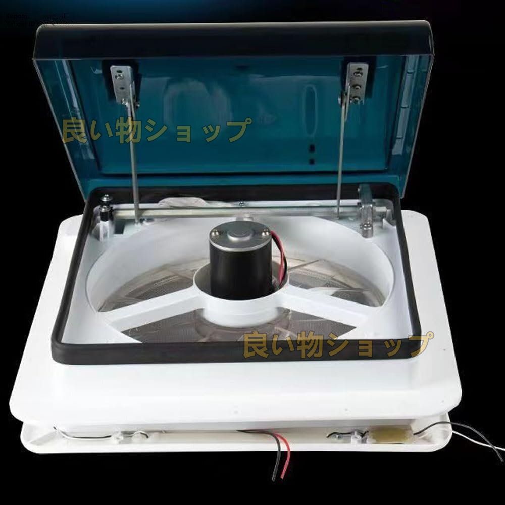 品質保証 キャンピングカー ルーフファンベント 換気扇 排気 換気 双方向空気交換 LEDライト付き 12V14インチ-1