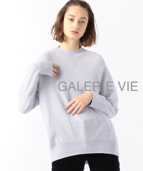 【GALERIE VIE】カシミヤコットン ビルドネックプルオーバー カシミヤコットン ビルドネックプルオーバー （ニット・セーター