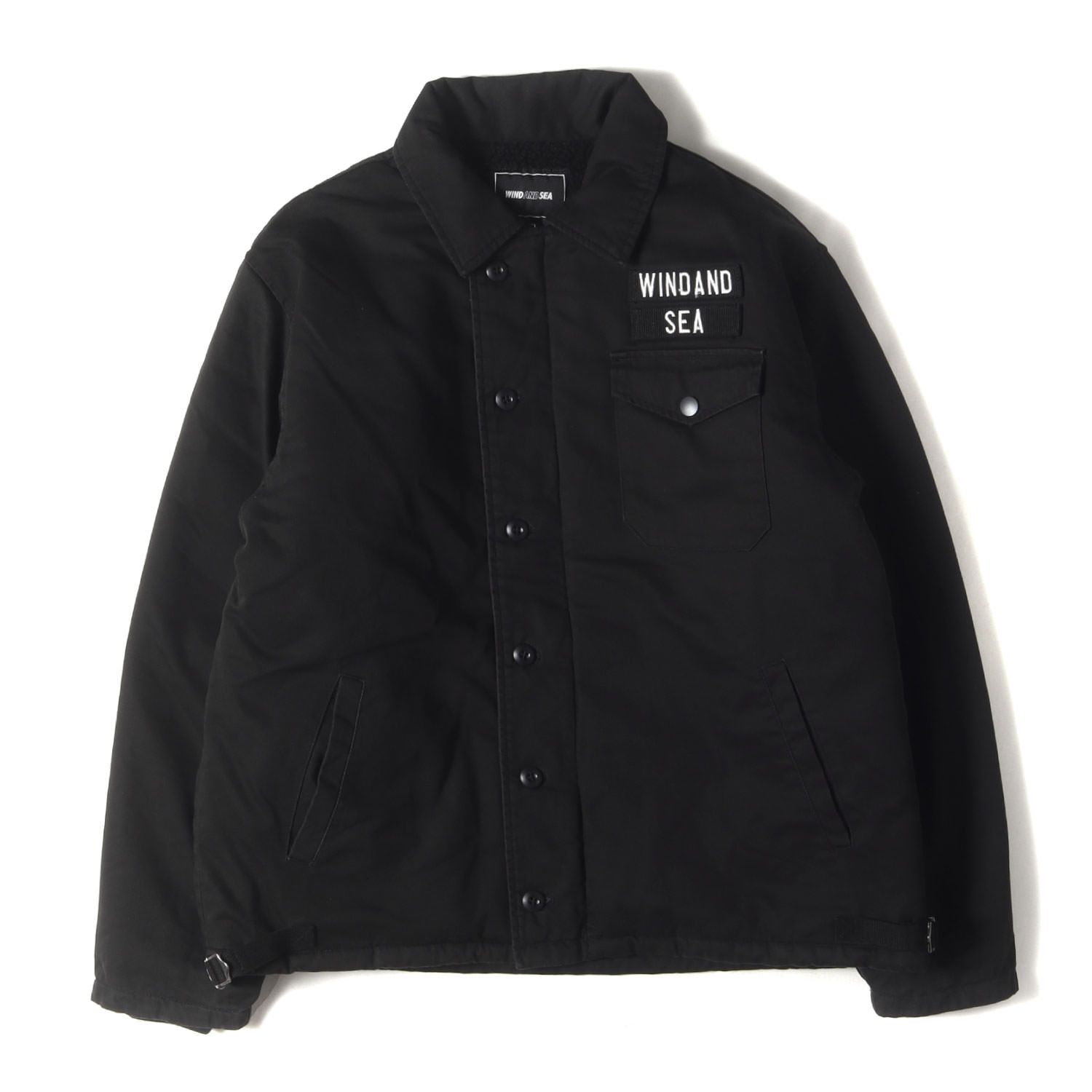 WIND AND SEA ウィンダンシー ジャケット ブラック 黒 サイズ XL 23AW A-2 裏ボア デッキジャケット アウター ブルゾン 上着 メンズ