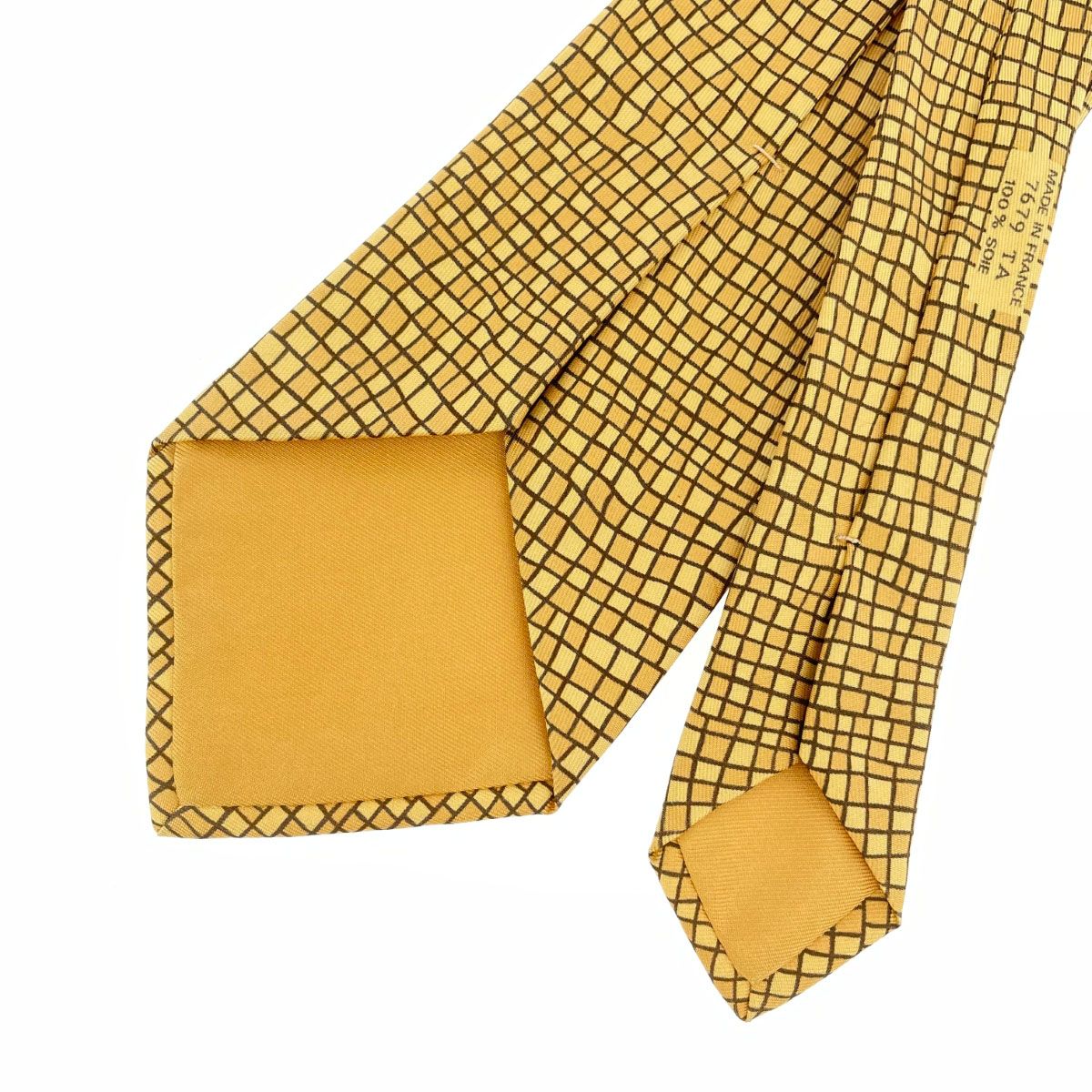 HERMES エルメス ネクタイ 7679 TA イエロー シルク100％ メンズ