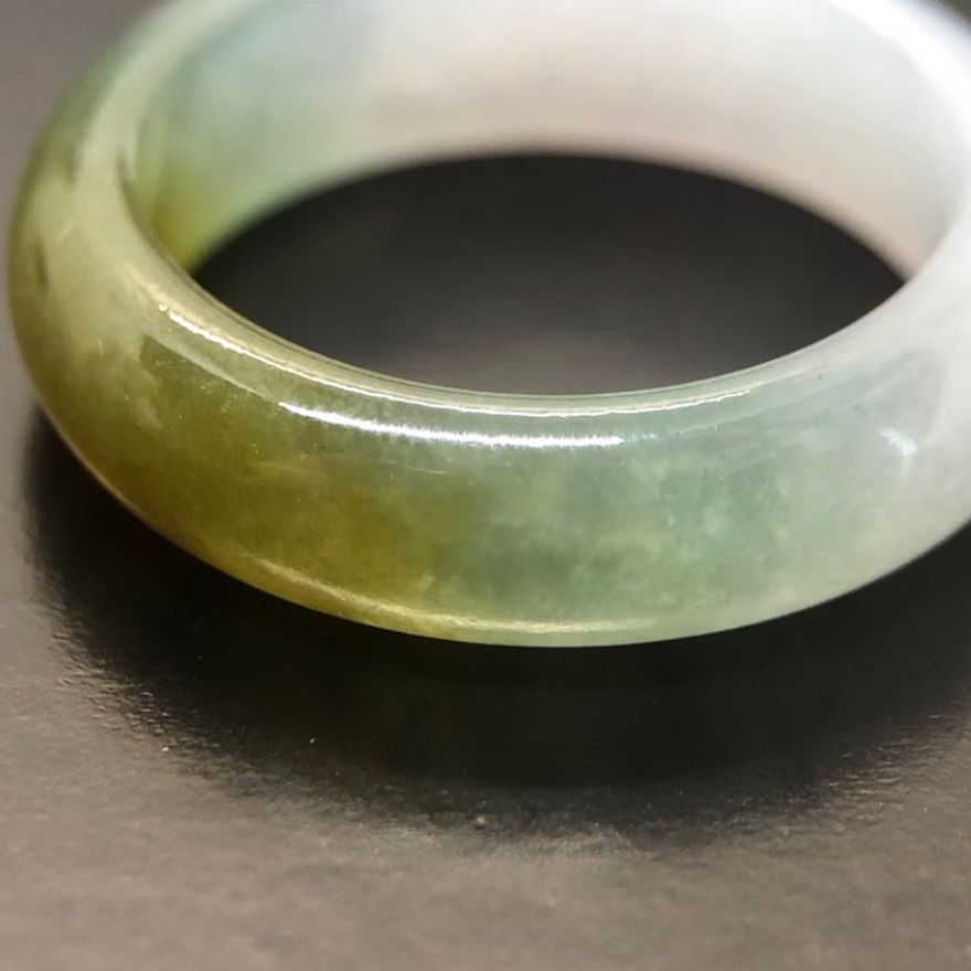 本翡翠 ミャンマー産 氷種 3色 くりぬきリング #19 高品質 希少 A貨