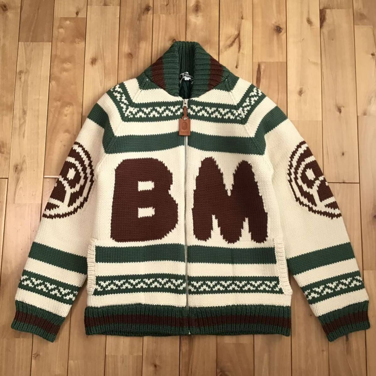 BABY MILO カウチン ニット ジャケット Lサイズ a bathing ape BAPE 