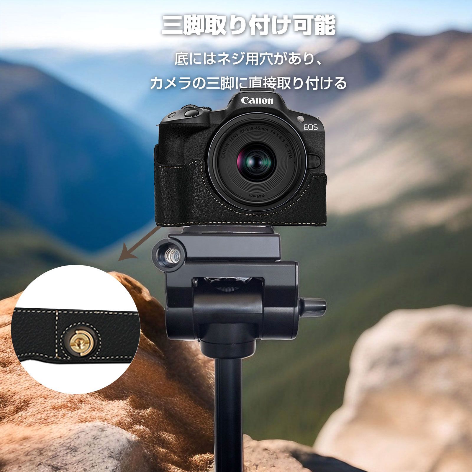 CANON キャノン7　50mmレンズ＋レザーケース＋ハンドグリップ＋ストロボ Amazon | 本革カメラハーフケースカバー ハンドグリップ付き Zf Zf